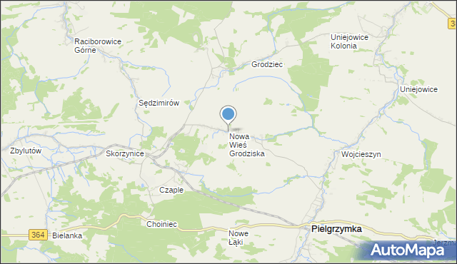 mapa Nowa Wieś Grodziska, Nowa Wieś Grodziska na mapie Targeo